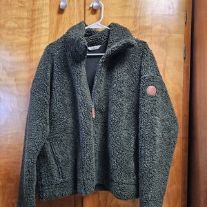 Alpine Design Olive Green Sherpa Fleece Jacket